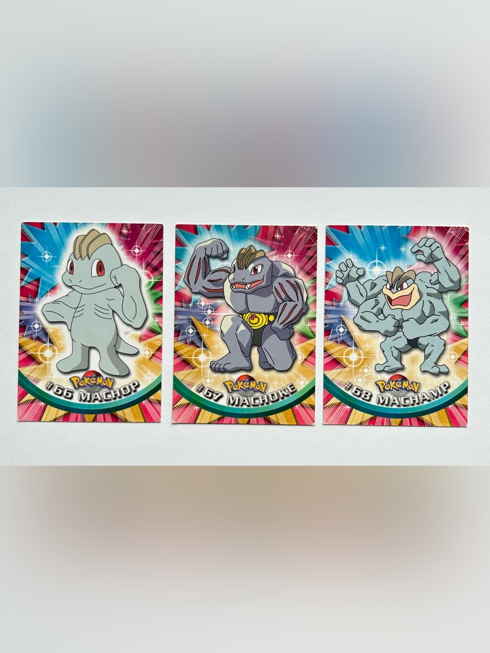 Pokémon Topps Machop , Machoke and Machamp